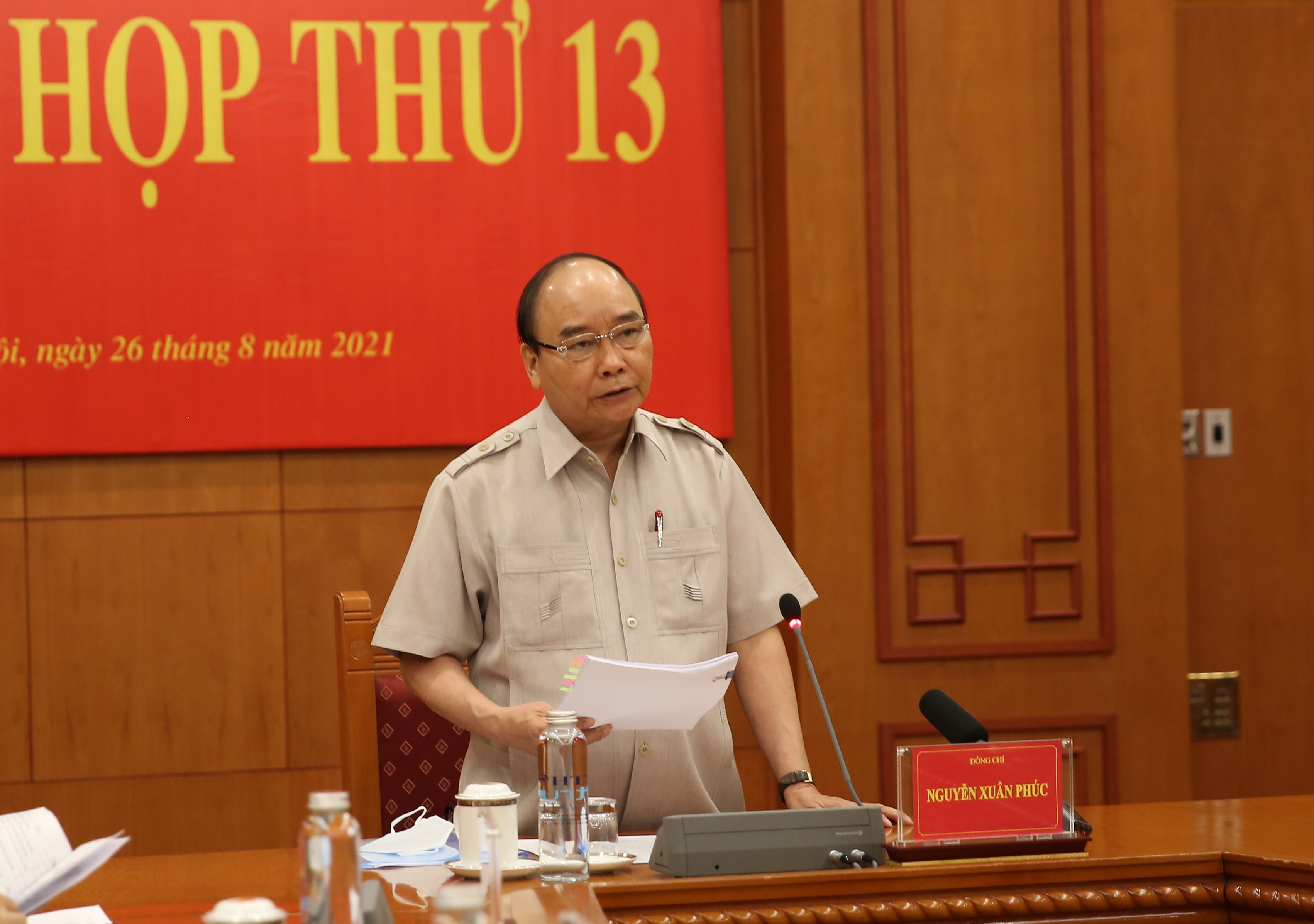 Chủ tịch nước Nguyễn Xuân Phúc kết luận tại cuộc họp Ban Chỉ đạo. Ảnh: VGP/Lê Sơn.              