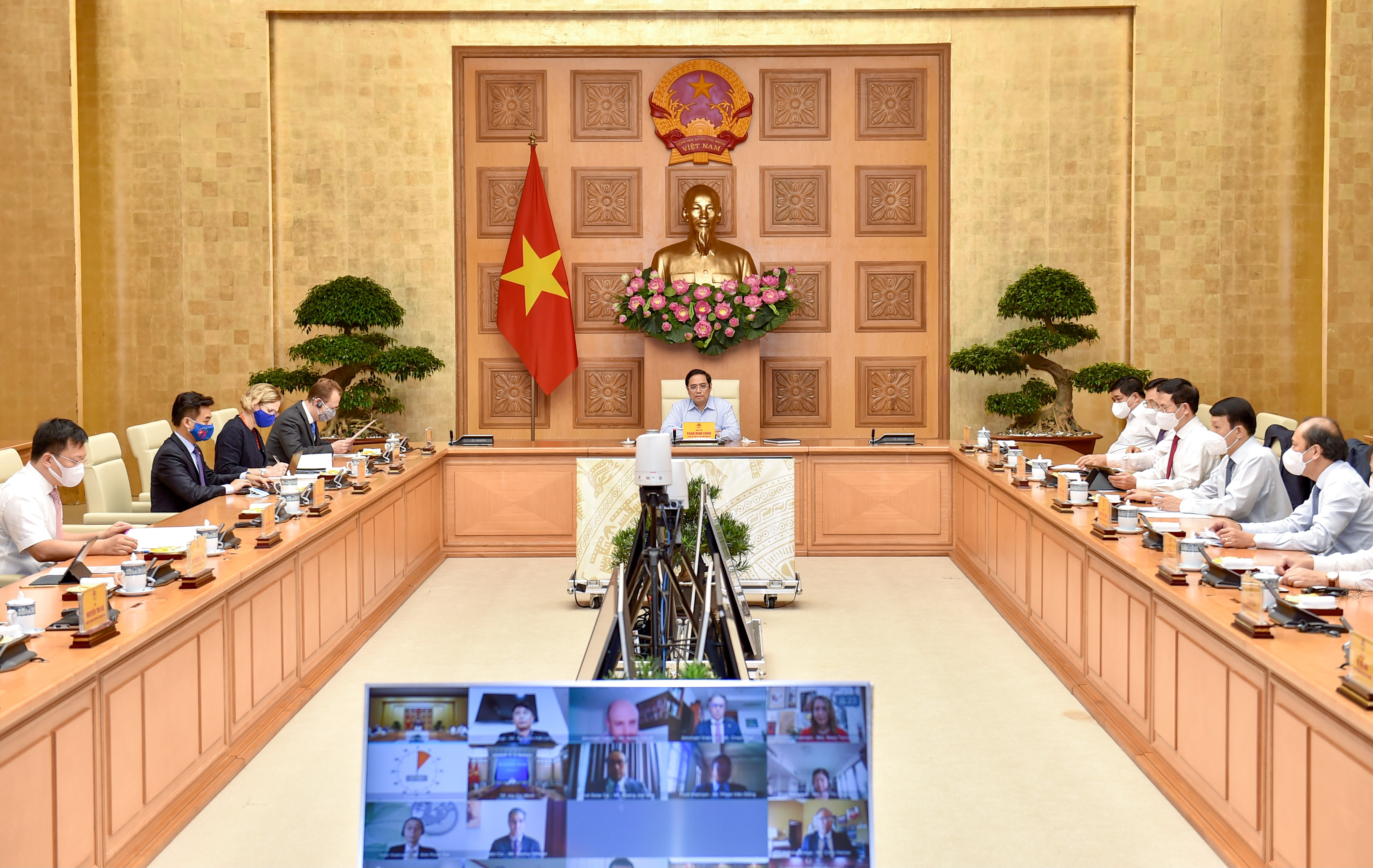 Thủ tướng Chính phủ Phạm Minh Chính tái khẳng định Việt Nam mong muốn tiếp tục phát triển quan hệ Đối tác toàn diện Việt Nam - Hoa Kỳ. Ảnh: VGP/Nhật Bắc