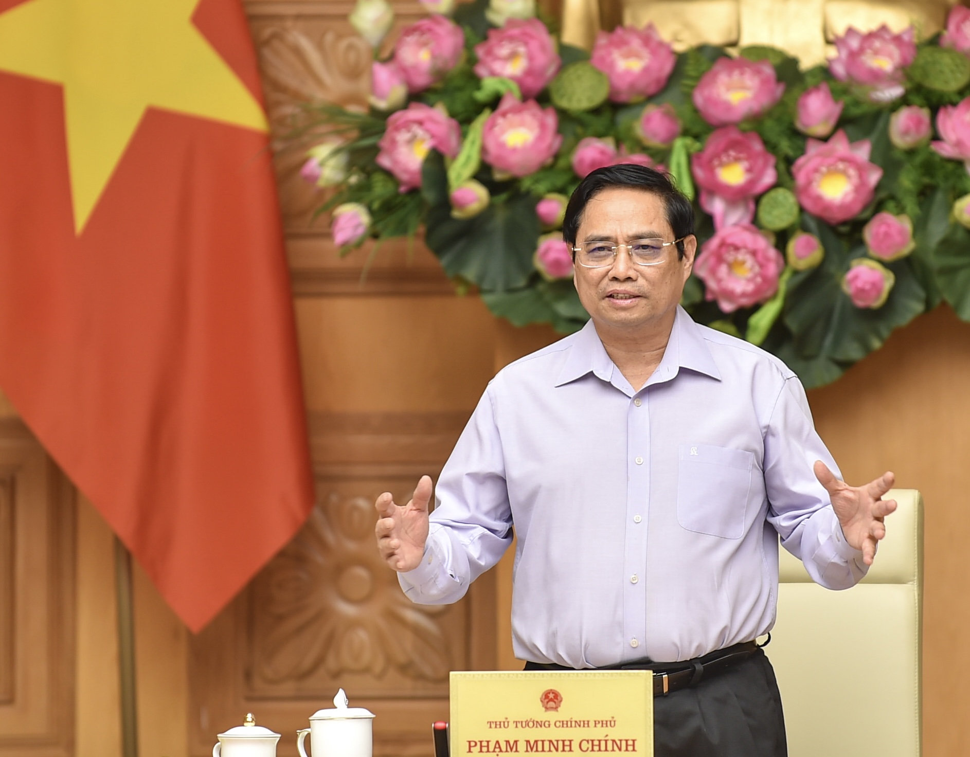 Thủ tướng nêu rõ, Chính phủ Việt Nam luôn sẵn sàng tạo điều kiện và đồng hành để các doanh nghiệp nước ngoài, trong đó có doanh nghiệp Hàn Quốc đầu tư, kinh doanh thuận lợi. Ảnh VGP/Nhật Bắc              