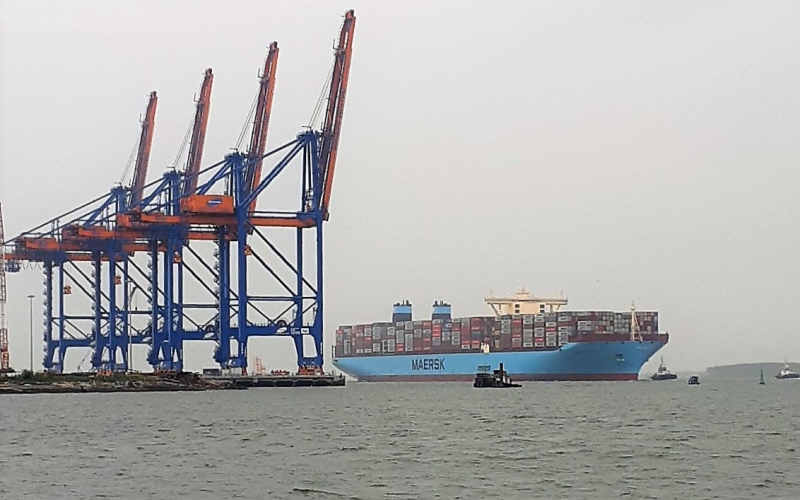 Tàu vận chuyển container Margrethe Maersk cập cảng Cái Mép - Thị Vải hồi cuối tháng 10/2020.